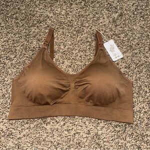 Brown Seamless Nursing Bralette